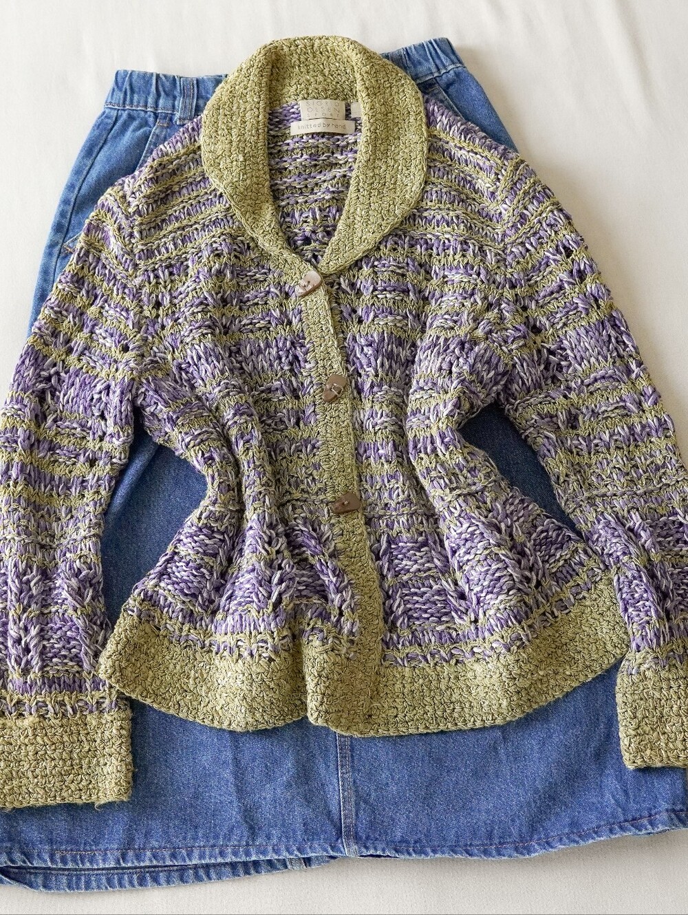Sigrid Olsen Sport Hand Knit Silk Blend Cardigan Petite PS